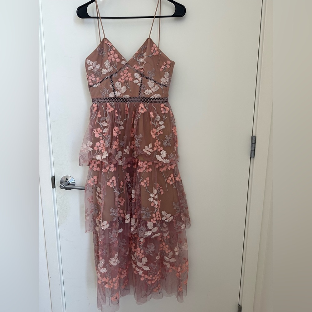 Self portrait lace pattern midi length dress - Picture 2 of 6